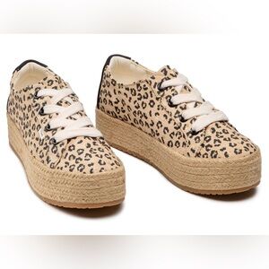 Toms Cassiah Leopard Print Platform Espadrille Sneakers